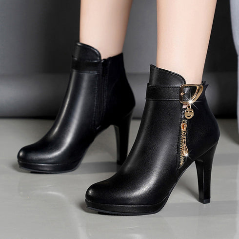 Womens Autumn Leather Boots - ROUTINE FASHION